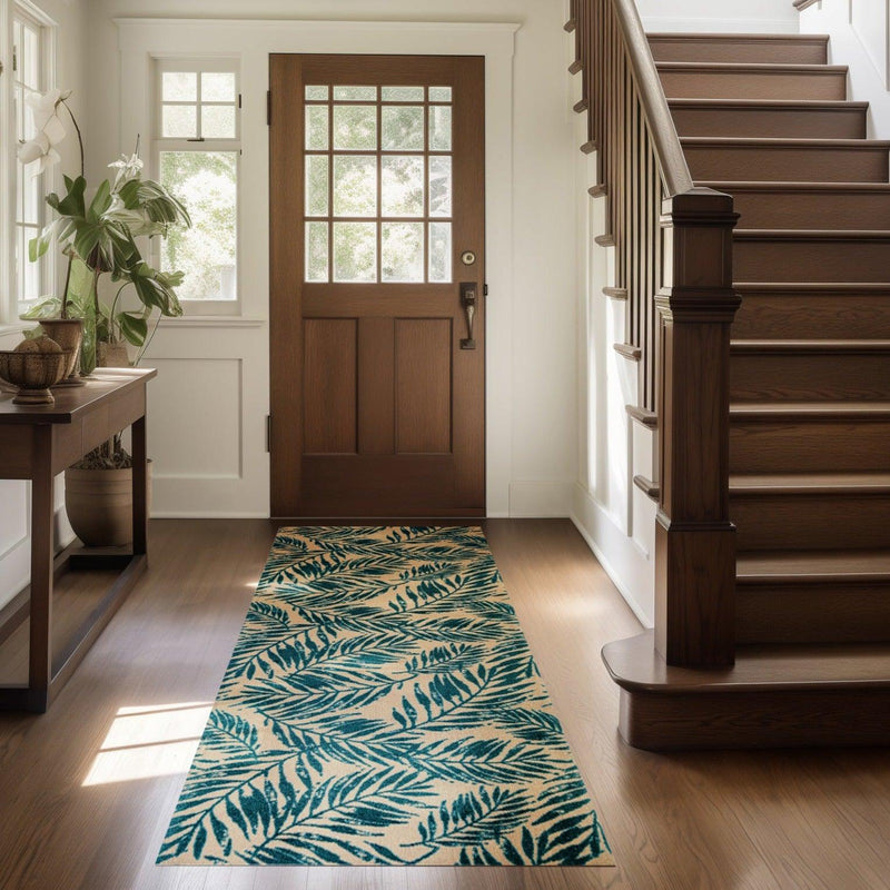 Palm Leaf Teal Drop