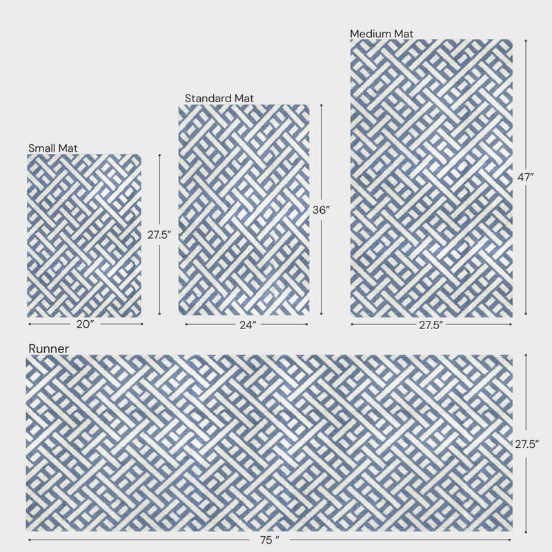 Trellis Denim Mats